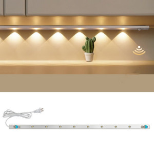 Lampe d'armoire à capteur de mouvement avec prise CN 220 V, barre lumineuse LED, spécifications : blanc chaud 60 cm SH2204231-20